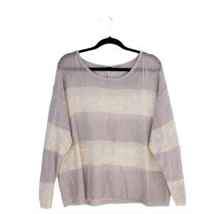 Free People Lavender and Cream Striped Sweater